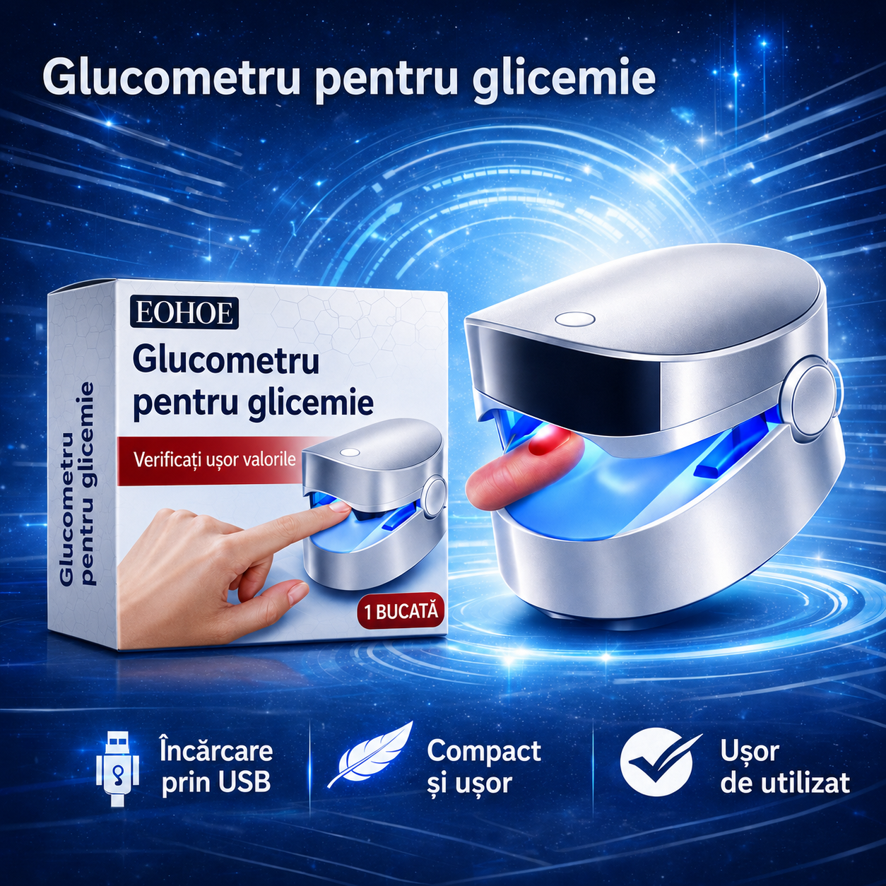 Monitor glicemie fără înțepături – rapid, simplu și precis
